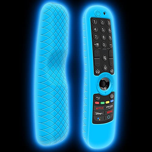 Silikon-Schutzhülle für LG MR21GA MR21GC Fernbedienung [stoßfest] Anti-Rutsch-Schutzhülle für LG MR22GA MR22GN MR23GA MR24GN Magic Remote 2021-2024 Hülle Sleeve Holder Protector Skin (Glow Blue) von Winceed