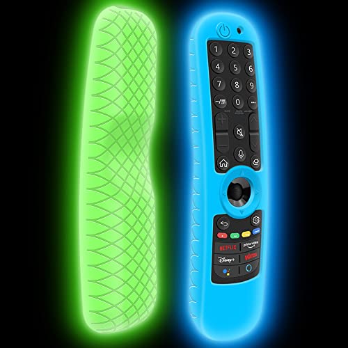 Silikon-Schutzhülle für LG MR21GA MR22GA MR23GA MR24GN Fernbedienung [Anti-Rutsch] Stoßfeste Schutzhülle für LG Magic Remote 2021-2024 Hülle Sleeve Holder Skin-Glow Blue Glow Green von Winceed