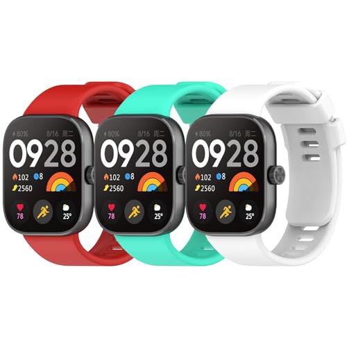 WindRen 3 Stück Armband Kompatibel mit Xiaomi Redmi Watch 4/Xiaomi Mi Band 8 Pro, 3 Stück Sport Silikon Ersatzarmband für Damen Herren von WindRen