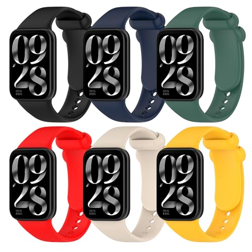 WindRen 6 Stück Armband Kompatibel mit Xiaomi Redmi Watch 4/Xiaomi Smart Band 8 Pro, Sport Silikon-Ersatzbänder Buntes Armband für Xiaomi Redmi Watch 4/Xiaomi Band 8 Pro von WindRen