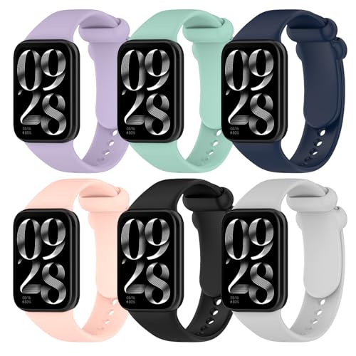 WindRen 6 Stück Armband Kompatibel mit Xiaomi Redmi Watch 4/Xiaomi Smart Band 8 Pro, Sport Silikon-Ersatzbänder Buntes Armband für Xiaomi Redmi Watch 4/Xiaomi Band 8 Pro von WindRen