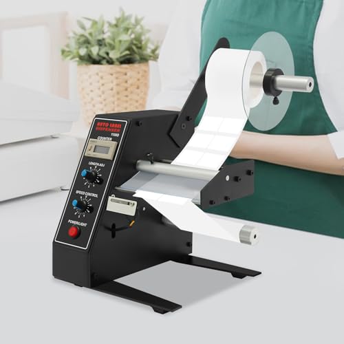 WindWilder Automatischer Etikettenspender mit 0-999999 Automatische Zählung für Etiketten, Länge 10-150mm Breite 5-140mm, 20x21x22cm, Schwarz von WindWilder