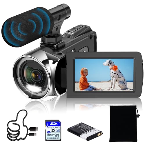 Windancy Video Camera FHD 1080P 48MP 4K Camcorder for YouTube, Video Vlogging Camera Recorder 18X Digital Zoom 3.0 Inch 270 Degree Rotation IPS Screen Camera Camcorder von Windancy