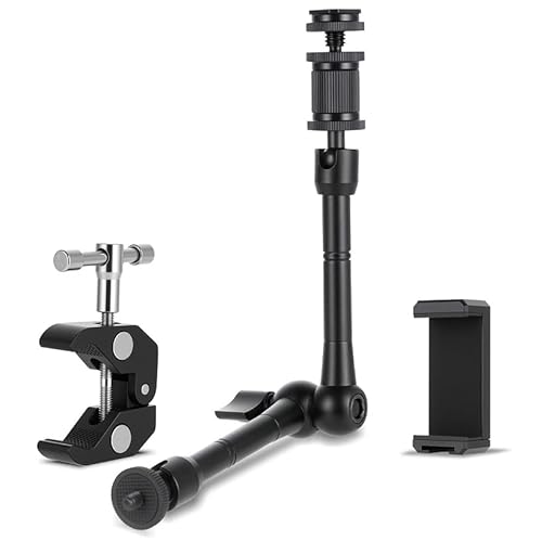 11 Zoll Magic Arm - Gelenkarm Kamera Arm - Flexibler Kamerahalterung Tischhalter mit Superklemme - Verstellbarer Arm mit 1/4 & 3/8 Zoll Gewinde - Overhead-Halter für Licht, Webcam, Mikrofon, Action-Ka 11 Zoll Magic Arm - Gelenkarm Kamera Arm - Flexibler Kamerahalterung Tischhalter mit Superklemme - Verstellbarer Arm mit 1/4 & 3/8 Zoll Gewinde - Overhead-Halter für Licht, Webcam, Mikrofon, Action-Ka von Windfromort