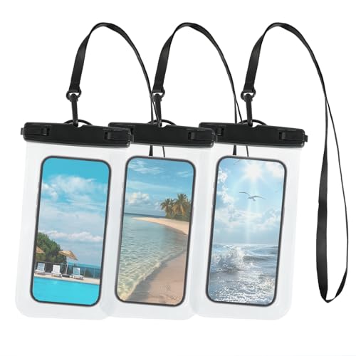 Windfromort Waterproof Mobile Phone Case 3 Stück - wasserdichte Handyhülle，7.0 Inch Mobile Phone Water Protective Case for Swimming, Schützt Ihr Smartphone vor Wasser, Staub und Schmutz von Windfromort