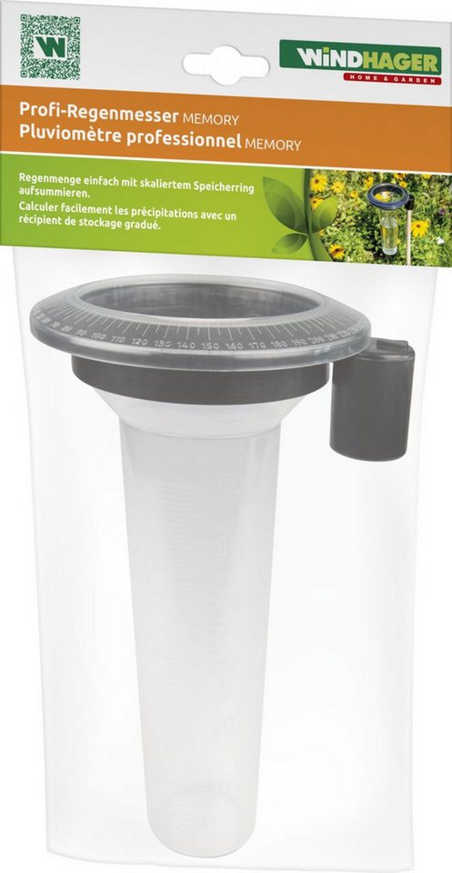 Windhager Windhager Regenmesser Memory 24 cm, transparent Wetterstation Windhager Windhager Regenmesser Memory 24 cm, transparent Wetterstation von Windhager