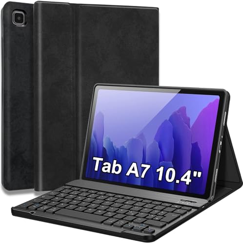 Wineecy Tastatur Hülle für Samsung Galaxy Tab A7 10.4 Zoll 2022/2020 (SM-T500/T505/T507) Tablet, Slim Schutzhülle mit Magnetisch Abnehmbare Kabellose Deutsches QWERTZ Tastatur (Tab A7) von Wineecy