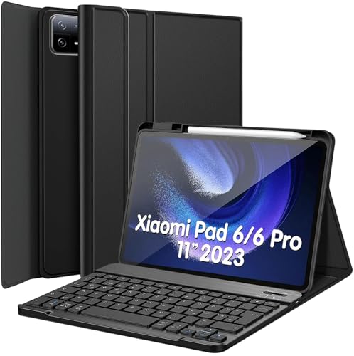 Wineecy Tastatur Hülle für Xiaomi Pad 6 (11 Zoll) 2023 Tablet, Slim Schutzhülle mit Magnetisch Abnehmbare Kabellose Deutsches QWERTZ Tastatur (Xiaomi Pad 6 11") von Wineecy