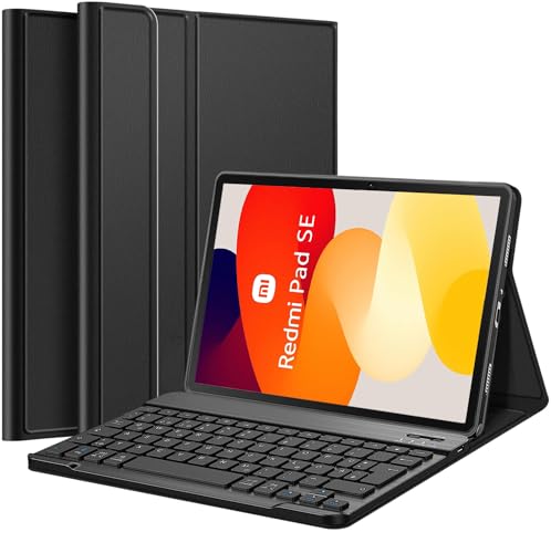 Wineecy Tastatur Hülle für Xiaomi Redmi Pad SE 11 Zoll 2023 Tablet, Slim Schutzhülle mit Magnetisch Abnehmbare Kabellose Deutsches QWERTZ Tastatur (Redmi Pad SE) von Wineecy