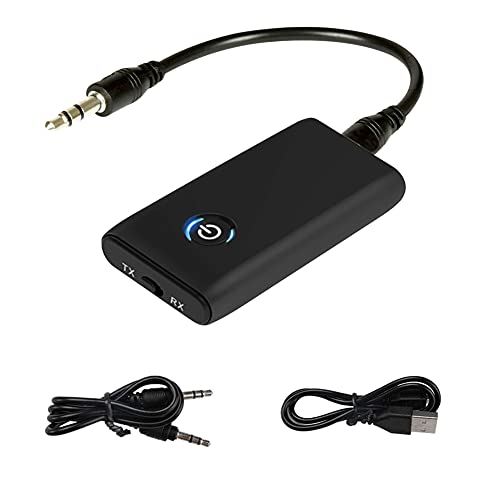 Bluetooth Adapter Audio 5.0 Transmitter Empfänger Mini Sender/Receiver Adapter 2 in 1 Bluetooth Receiver Transmitter mit 3,5mm Audio Kabel für Auto TV/PC/Stereoanlage/ MP3/ MP4 von WingFly