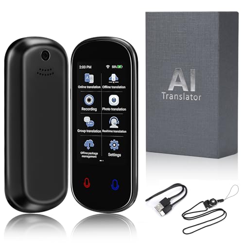 Sprachübersetzer Gerät, Übersetzungsgerät mit Sprachausgabe Translator, Echtzeit 138 Sprachen und Akzente mit WiFi/Offline/Hotspot Unterstützung für Reisen, Lernen und Business Sprachübersetzer Gerät, Übersetzungsgerät mit Sprachausgabe Translator, Echtzeit 138 Sprachen und Akzente mit WiFi/Offline/Hotspot Unterstützung für Reisen, Lernen und Business von WingFly