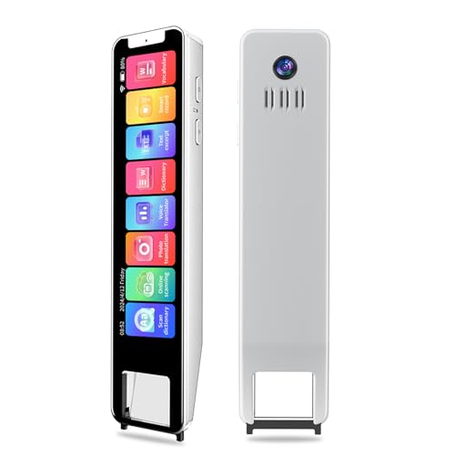 WingFly Scan Übersetzerstift, Online 134 Sprachen Scan Reader Pen Lesestift, 4 Zoll Touchscreen Übersetzungsgerät, Echtzeit Scan Reader Stift, Offline Scan Übersetzung für 10 Sprachen (Weiß) von WingFly