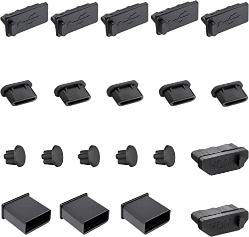 Wingsflying 20 Stück USB-Port-Kappen, Silikon-Anti-Staub-Abdeckung, Laptop-Port-Schutz-Stopper für USB Typ-C, Kopfhöreranschluss, HDMI. von Wingsflying