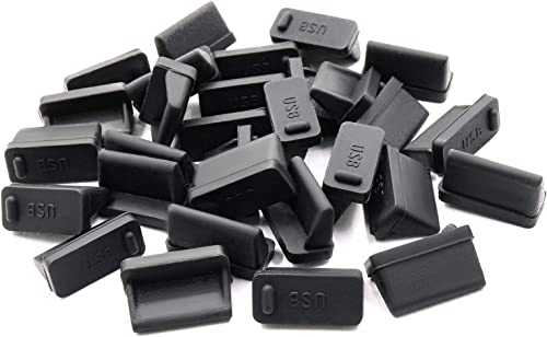 Wingsflying 30 Stück Silikon USB Port Abdeckung Anti Staub Schutz für Buchse Schwarz von Wingsflying