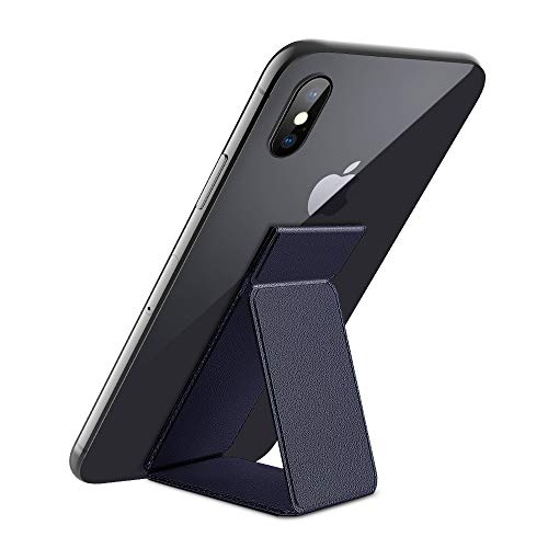 Winhoo für Leather Handy Halter Finger Handyhalterung Fingerhalter Universal Handy Fingerhalterung Ständer für iPhone X/XS/XS Max/8/8plus/7/7 Plus/6s,Huawei,Samsung und andere Smartphone - Blau von Winhoo