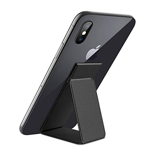 Winhoo für Leather Handy Halter Finger Handyhalterung Fingerhalter Universal Handy Fingerhalterung Ständer für iPhone X/XS/XS Max/8/8plus/7/7 Plus/6s,Huawei,Samsung und andere Smartphone - Schwarz von Winhoo