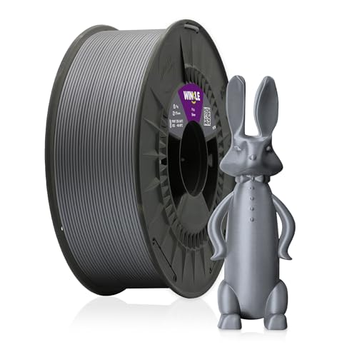 WINKLE PETG Filament 1.75mm Silber, 300g Spule, 3D Drucker Filament Kompatibel mit FDM Druckern, 3D-Druckmaterialien, Maßgenauigkeit +/- 0.05mm, Schlagfest, Leicht zu Bedrucken von WINKLE FEED YOUR PRINTER
