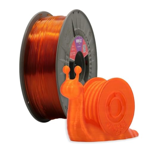 Winkle PETG Filament Krystal Ambar | PETG 1,75 mm | 3D-Filament | 3D-Drucker | Farbe Krystal Bernstein | Spule 300 g von Winkle