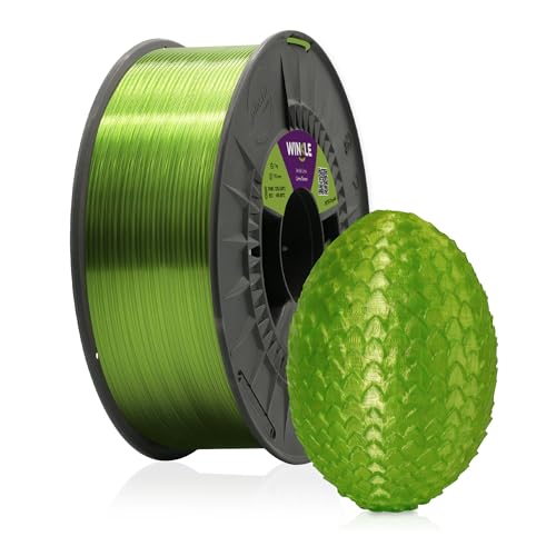 WINKLE PETG Filament 1.75mm Crystal Limonengrün, 300g Spule, 3D Drucker Filament Kompatibel mit FDM Druckern, 3D-Druckmaterialien, Maßgenauigkeit +/- 0.05mm, Einfaches Drucken von WINKLE FEED YOUR PRINTER