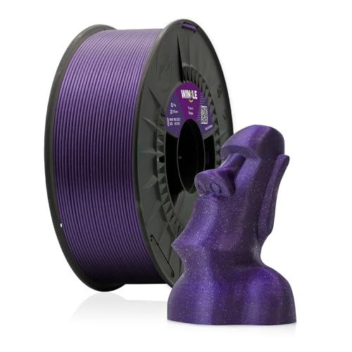 WINKLE PLA HD Glitter Filament 1.75mm Violett, 300g Spule, 3D Drucker Filament Kompatibel mit FDM Druckern, 3D-Druckmaterialien, Maßgenauigkeit +/- 0.05mm, Leicht zu Bedrucken von WINKLE FEED YOUR PRINTER