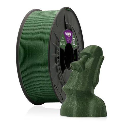 Winkle PLA Glow Army Filament | Pla 1,75 mm | Filamentdruck | 3D-Drucker | 3D-Filament | Farbe grün mit Partikeln | Spule 300 g von Winkle