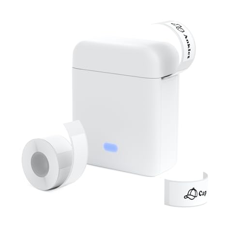 Winnes Etikettendrucker,Tragbarer Labeldrucker,Bluetooth-Mini-Thermodrucker Preisetiketten,Mini Label Printer mit iOS Android,Wiederaufladbar für Lange Lebensdauer von Winnes