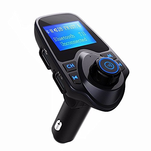 Winnes FM Transmitter, Bluetooth FM Transmitter KFZ Auto Radio Adapter Auto Ladegerät Zigarettenanzünder freisprecheinrichtung Car Kit mit 2 USB Ladegerät Kabelloses Auto Radio Sender T11 von Winnes