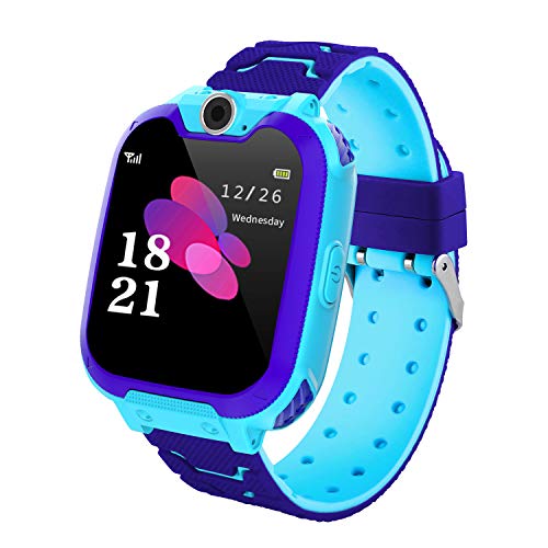 Winnes Smartwatch Kinder, Kinder Smartwatch, Telefon Uhr für Kinder, mit 2-Wege-Anruf, Musik, 7 Spiele, Kamera, Wecker, Smartwatch für Jungen und Mädchen 3-12 Jahre (Blau) von Winnes