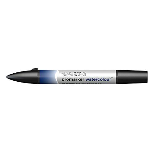 Winsor & Newton 0201541 Aquarellmarker - 2 Spitzen, Pinsel- und feiner Spitze, lichtecht, hochpigmentierte Aquarellfarben für Kalligrafie, Zeichnungen - Preussischblau farbton von Winsor & Newton