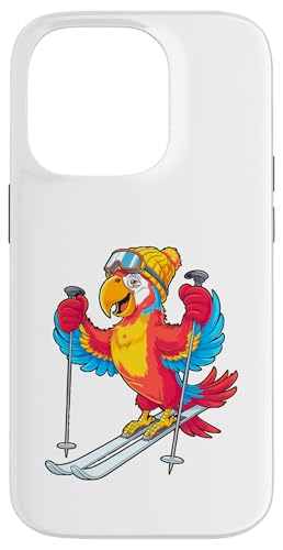 Buntes Papageien-Ski-Abenteuer Winterspaß Hülle für iPhone 14 Pro von Winter Snow Animals