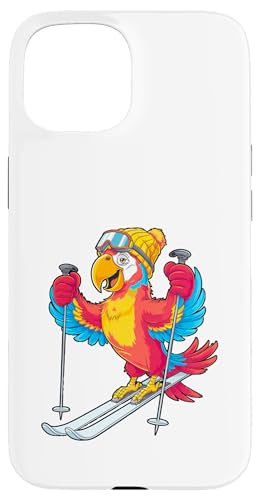 Buntes Papageien-Ski-Abenteuer Winterspaß Hülle für iPhone 15 von Winter Snow Animals