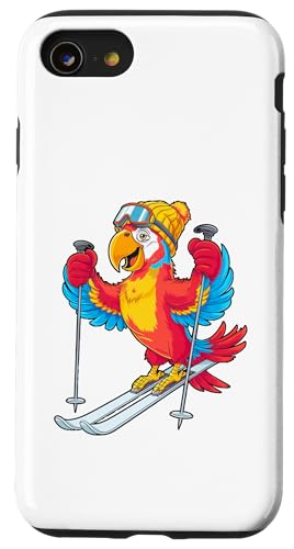 Buntes Papageien-Ski-Abenteuer Winterspaß Hülle für iPhone SE (2020) / 7 / 8 von Winter Snow Animals