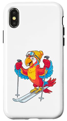 Buntes Papageien-Ski-Abenteuer Winterspaß Hülle für iPhone X/XS von Winter Snow Animals