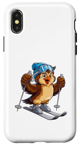 Lustiger Ski-Eulen-Charakter im Wintersport Hülle für iPhone X/XS von Winter Snow Animals