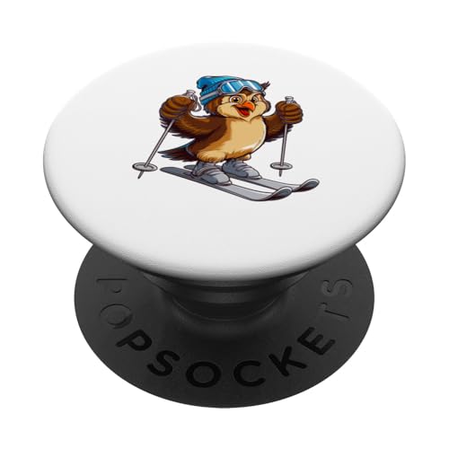 Lustiger Ski-Eulen-Charakter im Wintersport PopSockets Klebender PopGrip Lustiger Ski-Eulen-Charakter im Wintersport PopSockets Klebender PopGrip von Winter Snow Animals