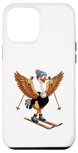 Lustiges Cartoon-Straußen-Ski-Abenteuer Hülle für iPhone 12 Pro Max von Winter Snow Animals