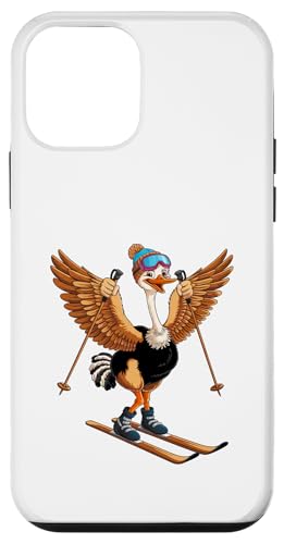 Lustiges Cartoon-Straußen-Ski-Abenteuer Hülle für iPhone 12 mini von Winter Snow Animals