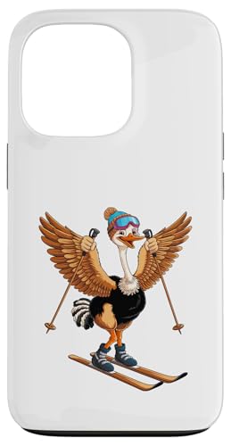 Lustiges Cartoon-Straußen-Ski-Abenteuer Hülle für iPhone 13 Pro von Winter Snow Animals