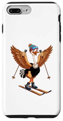 Lustiges Cartoon-Straußen-Ski-Abenteuer Hülle für iPhone 7 Plus/8 Plus von Winter Snow Animals