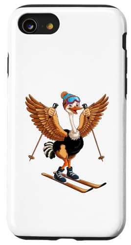Lustiges Cartoon-Straußen-Ski-Abenteuer Hülle für iPhone SE (2020) / 7 / 8 von Winter Snow Animals