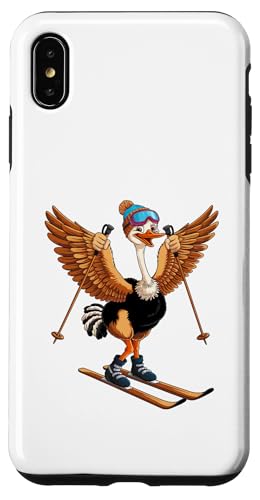 Lustiges Cartoon-Straußen-Ski-Abenteuer Hülle für iPhone XS Max von Winter Snow Animals