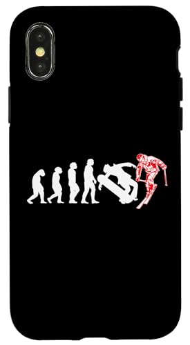 Evolution Ski Downhill Berg Skifahren Snowboard Skifahrer Hülle für iPhone X/XS Evolution Ski Downhill Berg Skifahren Snowboard Skifahrer Hülle für iPhone X/XS von Winter Sport und Freizeit Outdoor Geschenk Zubehör