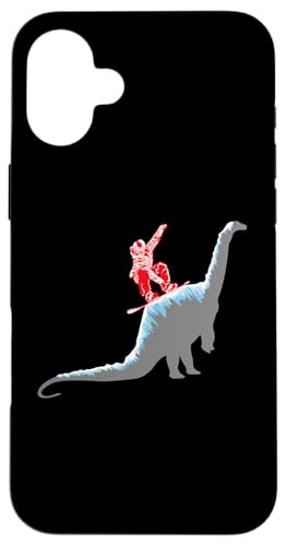 SNOWBOARDER SNOWBOARDING downhill Dinosaurier SNOWBOARD fun Hülle für iPhone 16 Plus von Winter Sport und Freizeit Outdoor Geschenk Zubehör