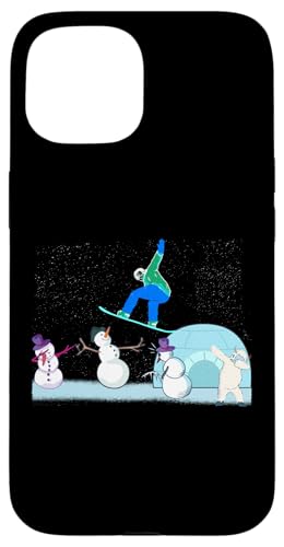 SNOWBOARDER SNOWBOARDING downhill SNOWBOARD Schneemann SPORT Hülle für iPhone 15 von Winter Sport und Freizeit Outdoor Geschenk Zubehör