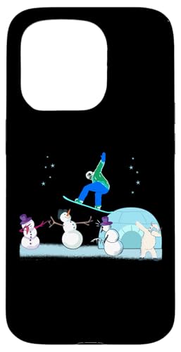 Snowboarding Snowboarders fun Schneemänner Snowboard Hülle für iPhone 15 Pro von Winter Sport und Freizeit Outdoor Geschenk Zubehör