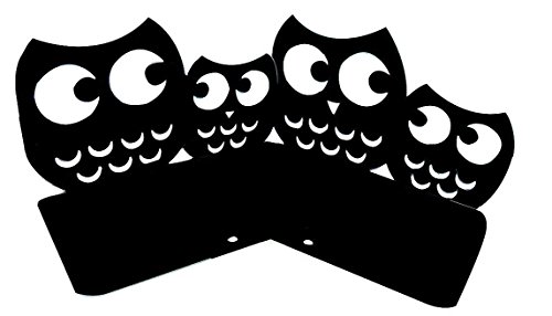 Ein Paar Buchstützen für Kinder im niedlichen Eulen-Design, rutschfestes Metall schwarz von Winterworm