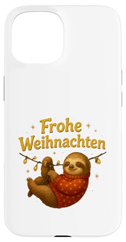 Frohe Weihnachten Faultier Design mit Lichterkette Hülle für iPhone 15 Frohe Weihnachten Faultier Design mit Lichterkette Hülle für iPhone 15 von Winterzauber by C.B.L.