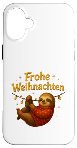 Frohe Weihnachten Faultier Design mit Lichterkette Hülle für iPhone 16 Plus Frohe Weihnachten Faultier Design mit Lichterkette Hülle für iPhone 16 Plus von Winterzauber by C.B.L.