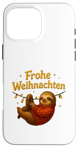 Frohe Weihnachten Faultier Design mit Lichterkette Hülle für iPhone 16 Pro Max Frohe Weihnachten Faultier Design mit Lichterkette Hülle für iPhone 16 Pro Max von Winterzauber by C.B.L.