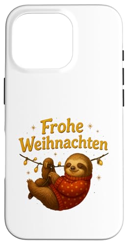 Frohe Weihnachten Faultier Design mit Lichterkette Hülle für iPhone 16 Pro Frohe Weihnachten Faultier Design mit Lichterkette Hülle für iPhone 16 Pro von Winterzauber by C.B.L.